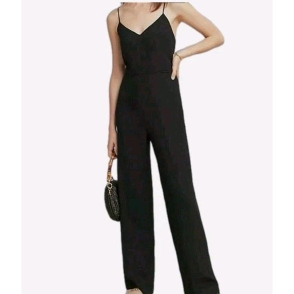 The Essential Slim By‎ Anthropologie Jessie  Structured Black Jumpsuit Size 2
